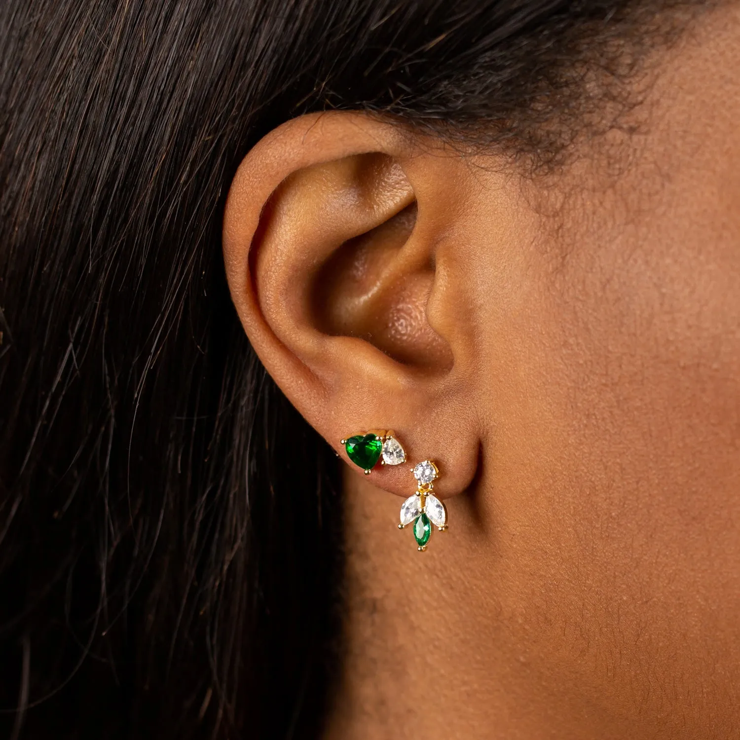 Heart x Pear CZ Stud Earring