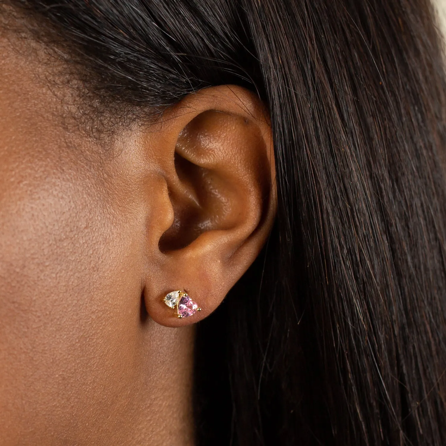 Heart x Pear CZ Stud Earring