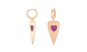 Hearts milan rose rose earrings Ruby heart Ruby Navigli Collection Silver 925 Finish Pvd Gold Rose 24833257
