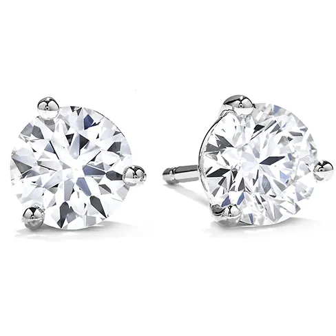 Hearts on Fire .33 CTW Three Prong Diamond Studs