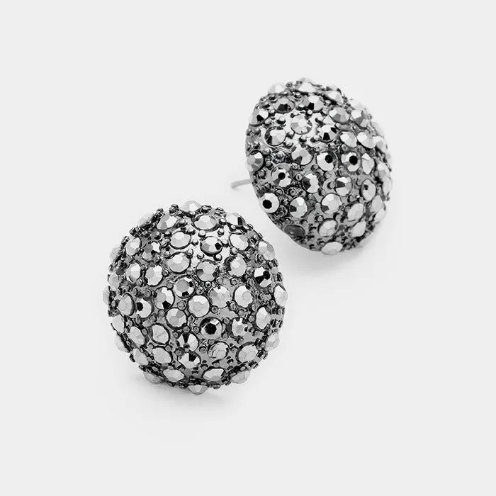 Hematite Dome Stud Earrings | 158458