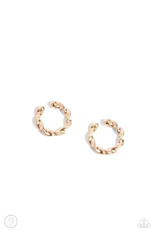 Hey, Hot CUFF! - Gold - Twisting Paparazzi Ear Cuff Earrings