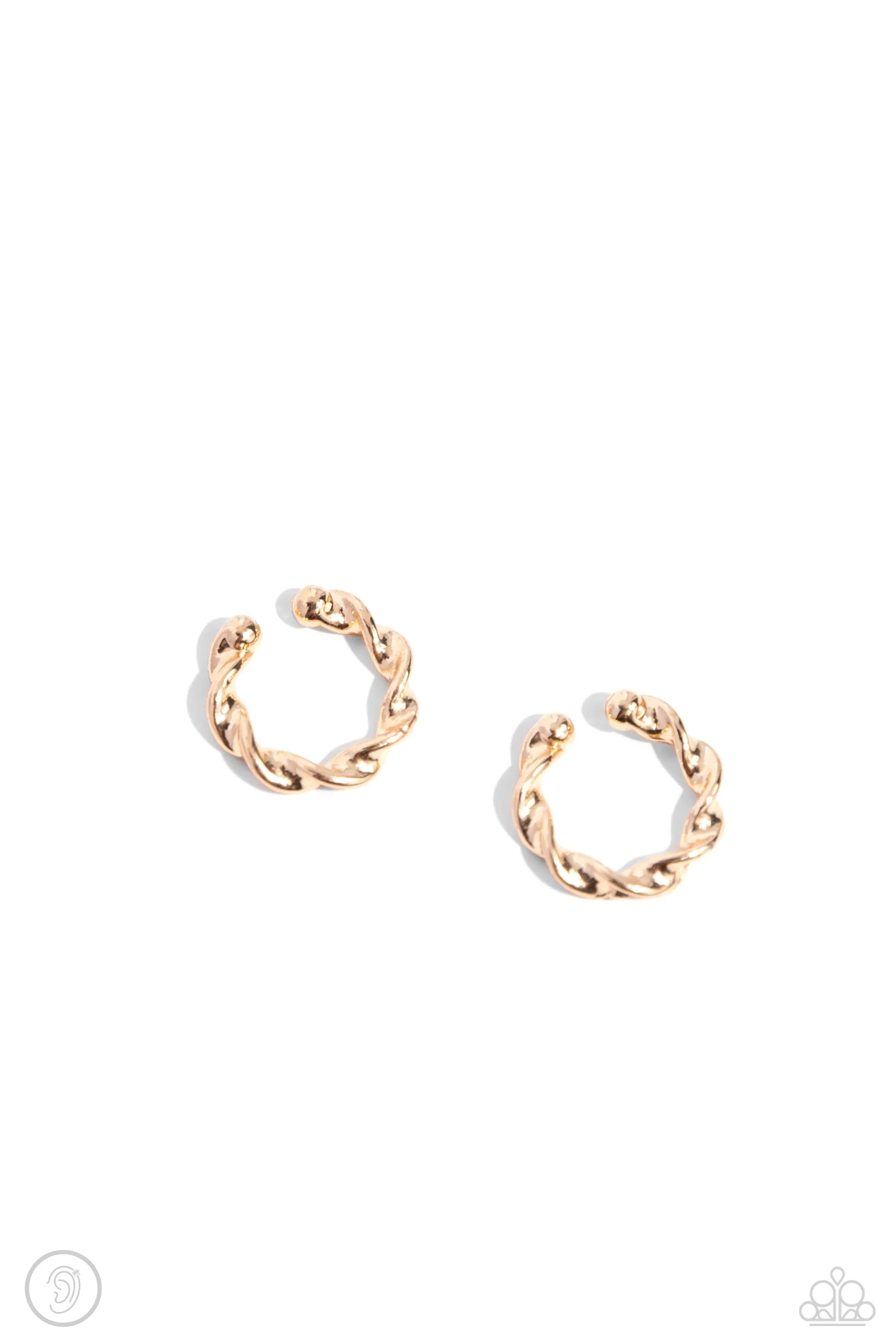 Hey, Hot CUFF! - Gold - Twisting Paparazzi Ear Cuff Earrings