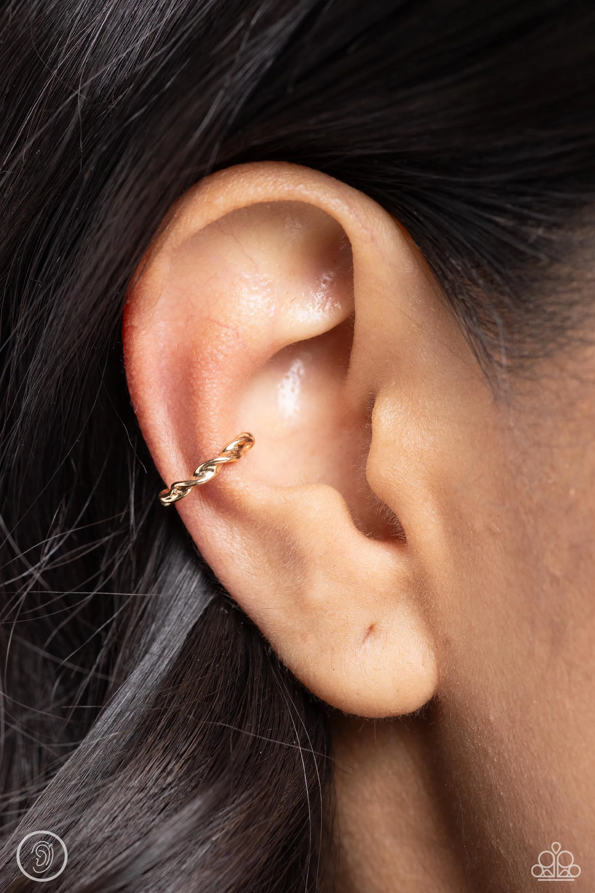 Hey, Hot CUFF! - Gold - Twisting Paparazzi Ear Cuff Earrings