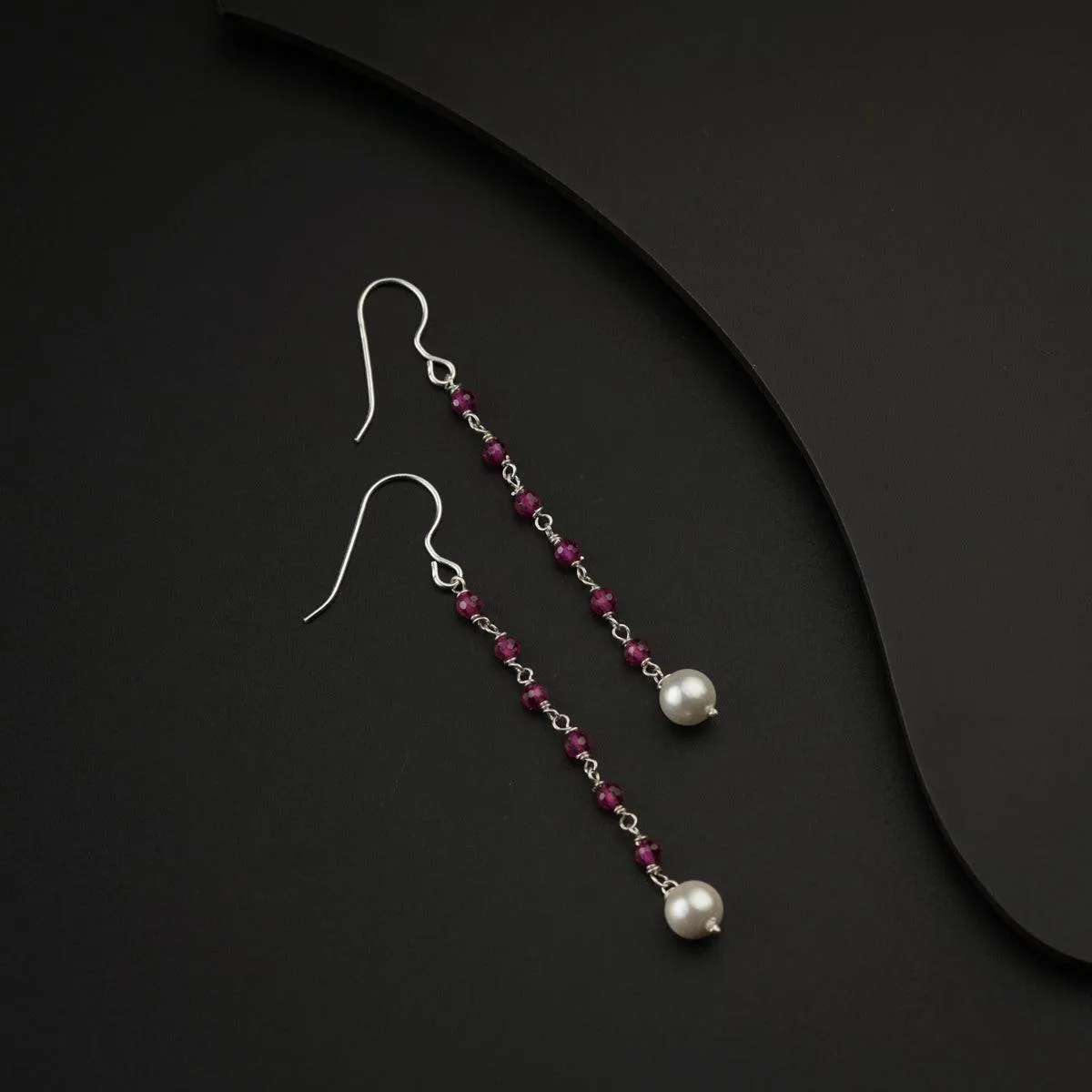 Hook style Dangler Ruby Earring