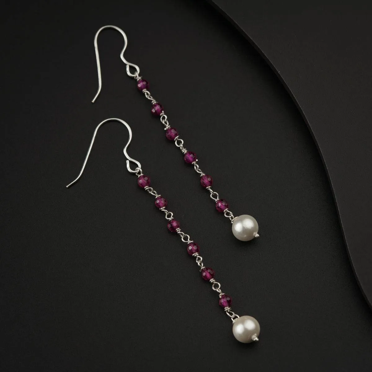 Hook style Dangler Ruby Earring