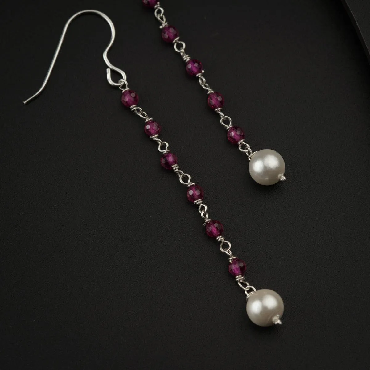 Hook style Dangler Ruby Earring