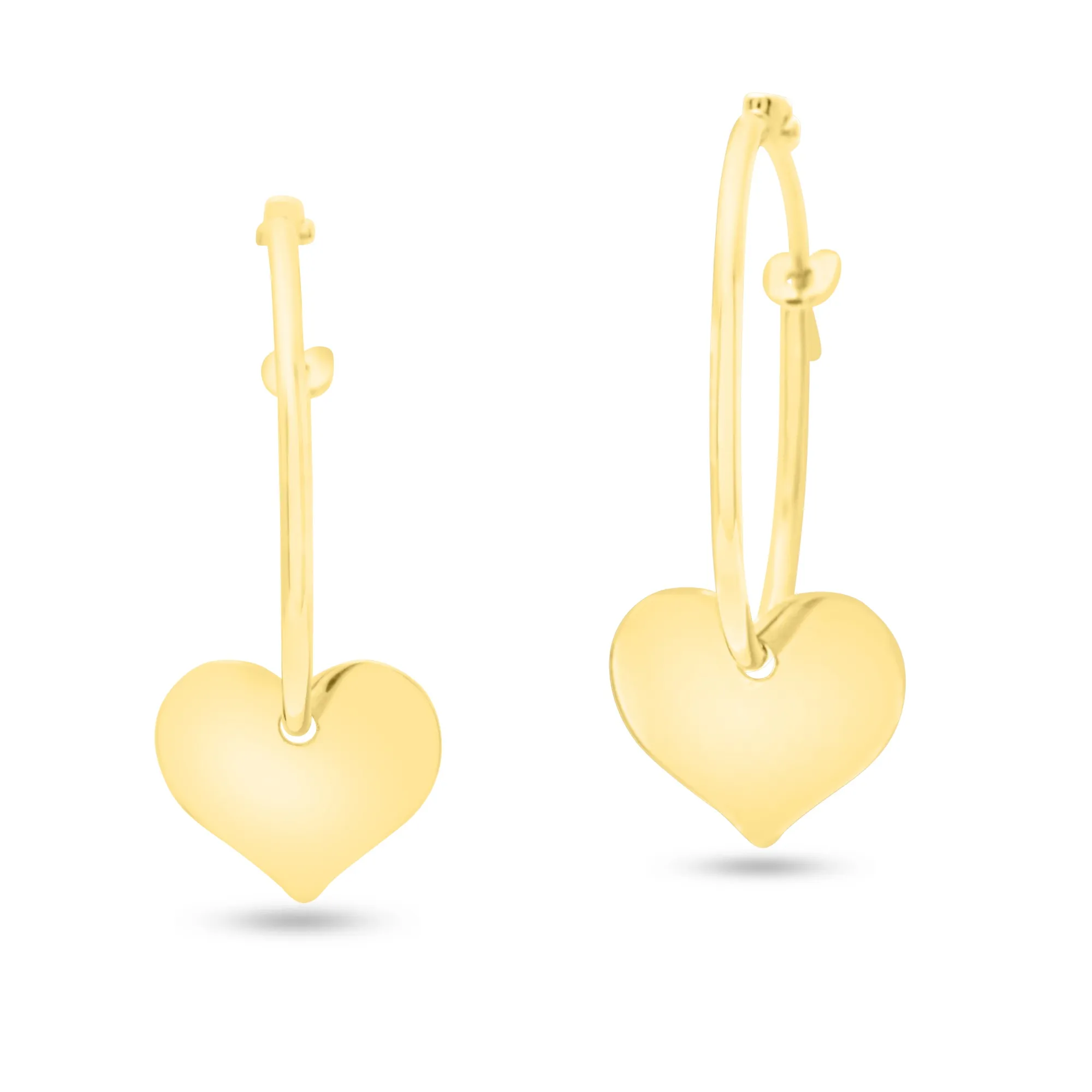Hoop Earring with Hanging Heart Charm