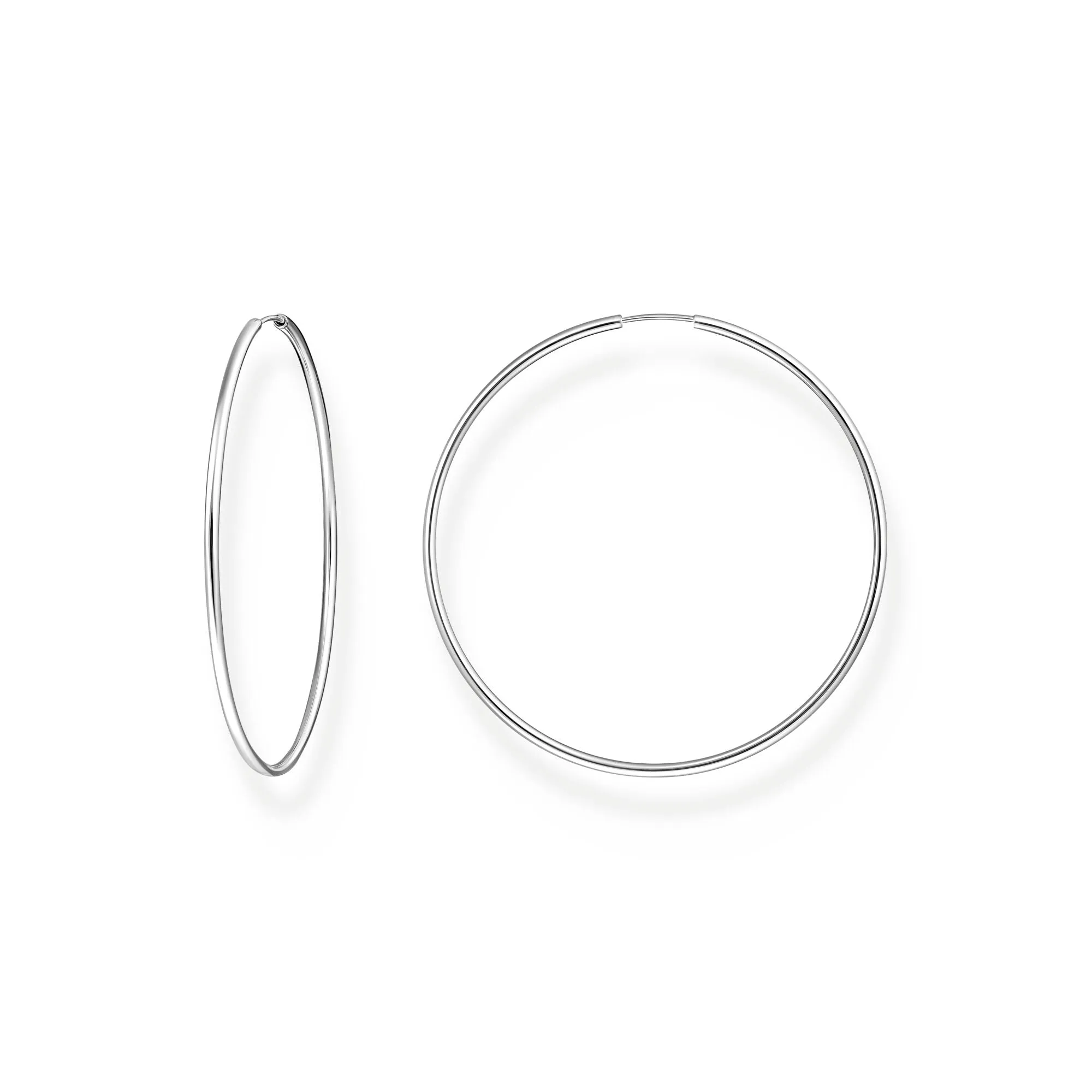 Hoop Earrings Large Silver
