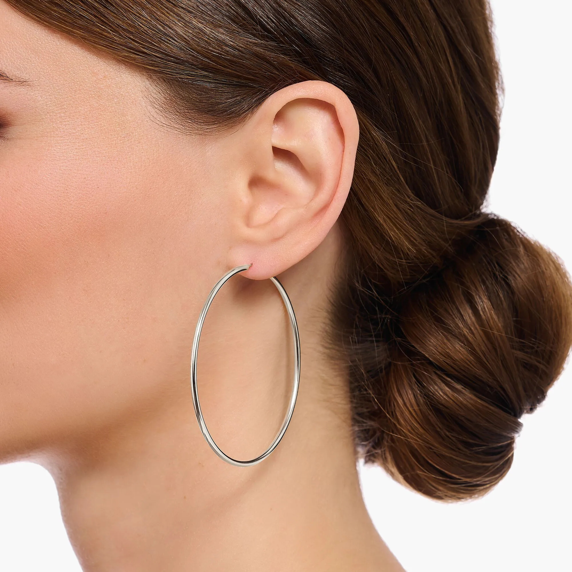 Hoop Earrings Large Silver