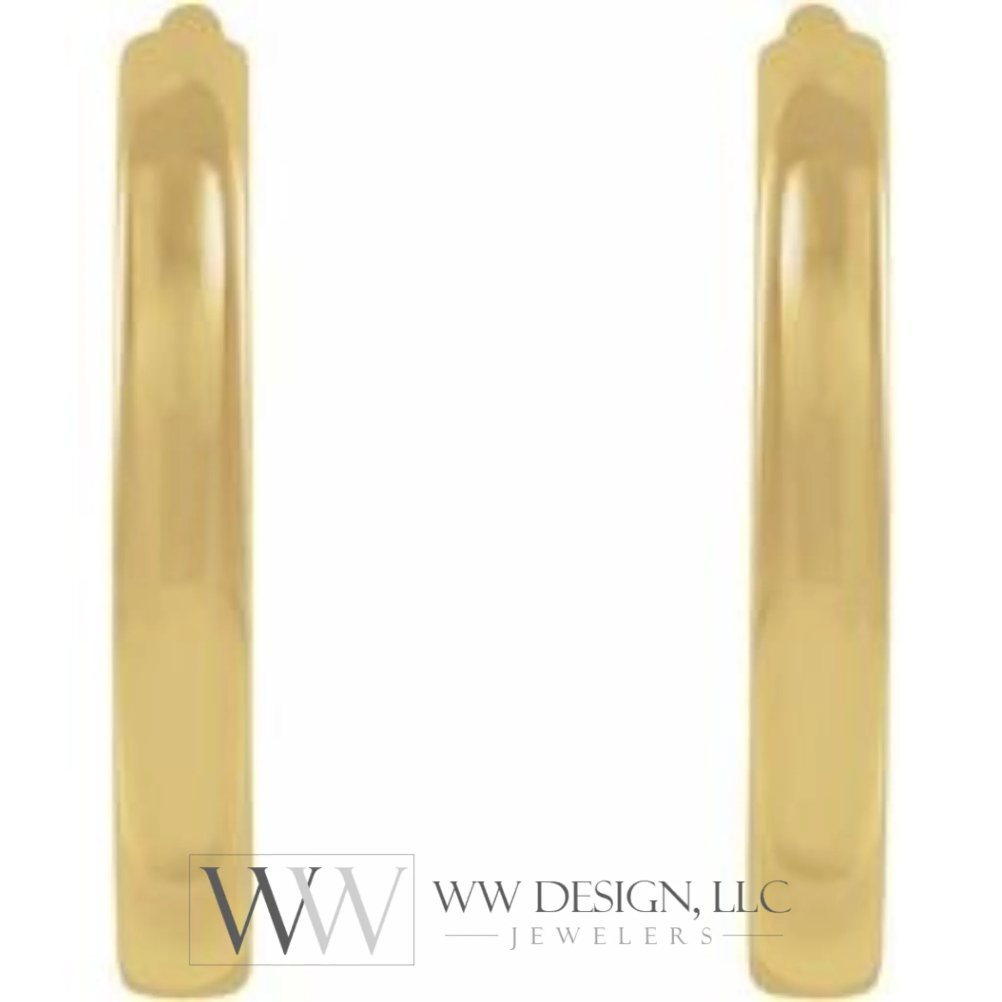 Hoop Huggie Sleeper Earrings 10mm  - 14K Gold (Y, R OR W), Platinum, or Sterling Silver