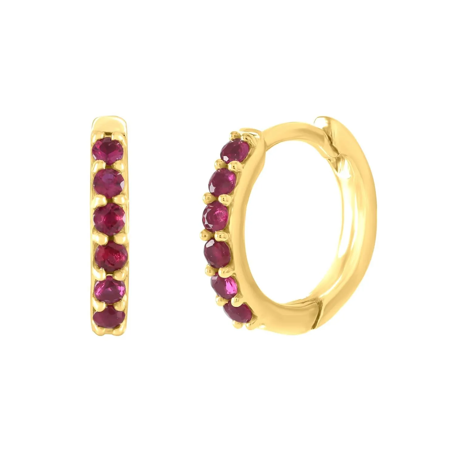 Huggie Earring with Precious Gems