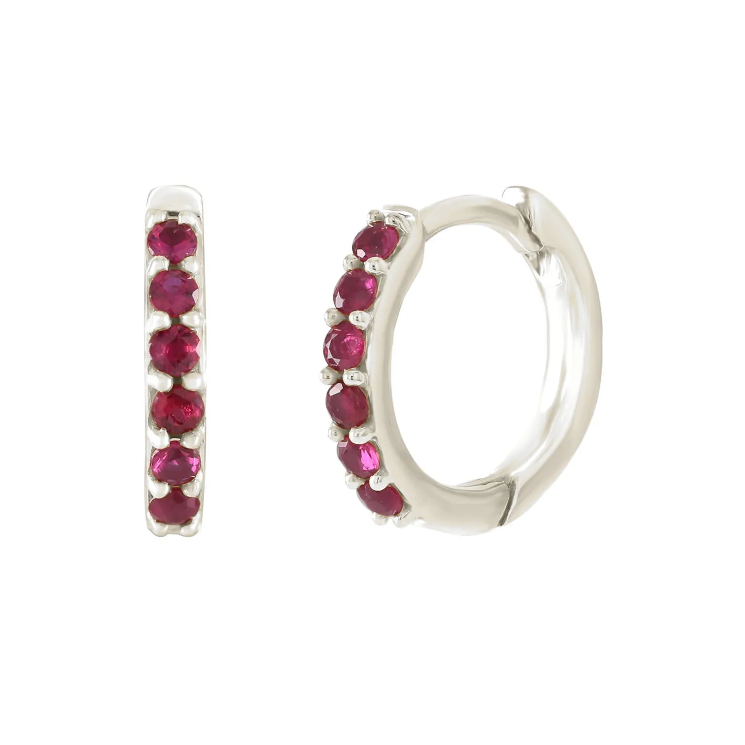 Huggie Earring with Precious Gems