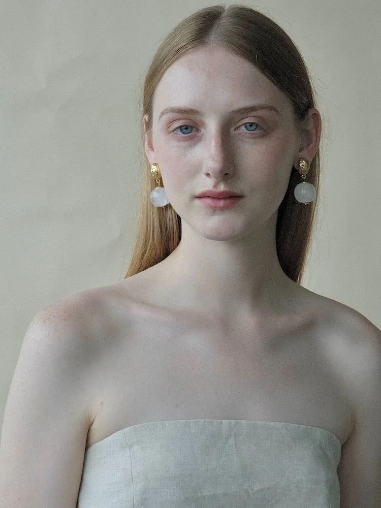 “Iceland Collection” White Crystal Pendant Earrings