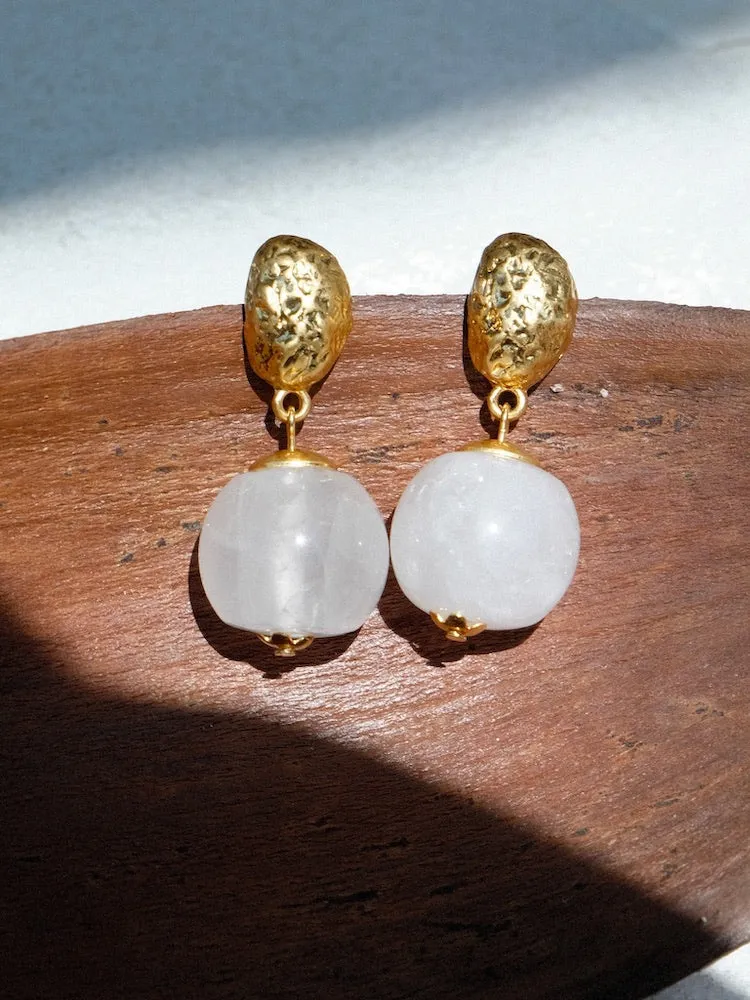 “Iceland Collection” White Crystal Pendant Earrings