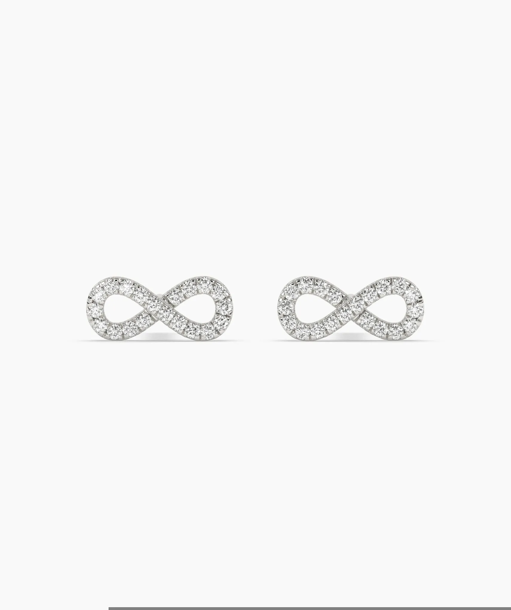 Infinity Sparkle 14K Gold Stud Earrings
