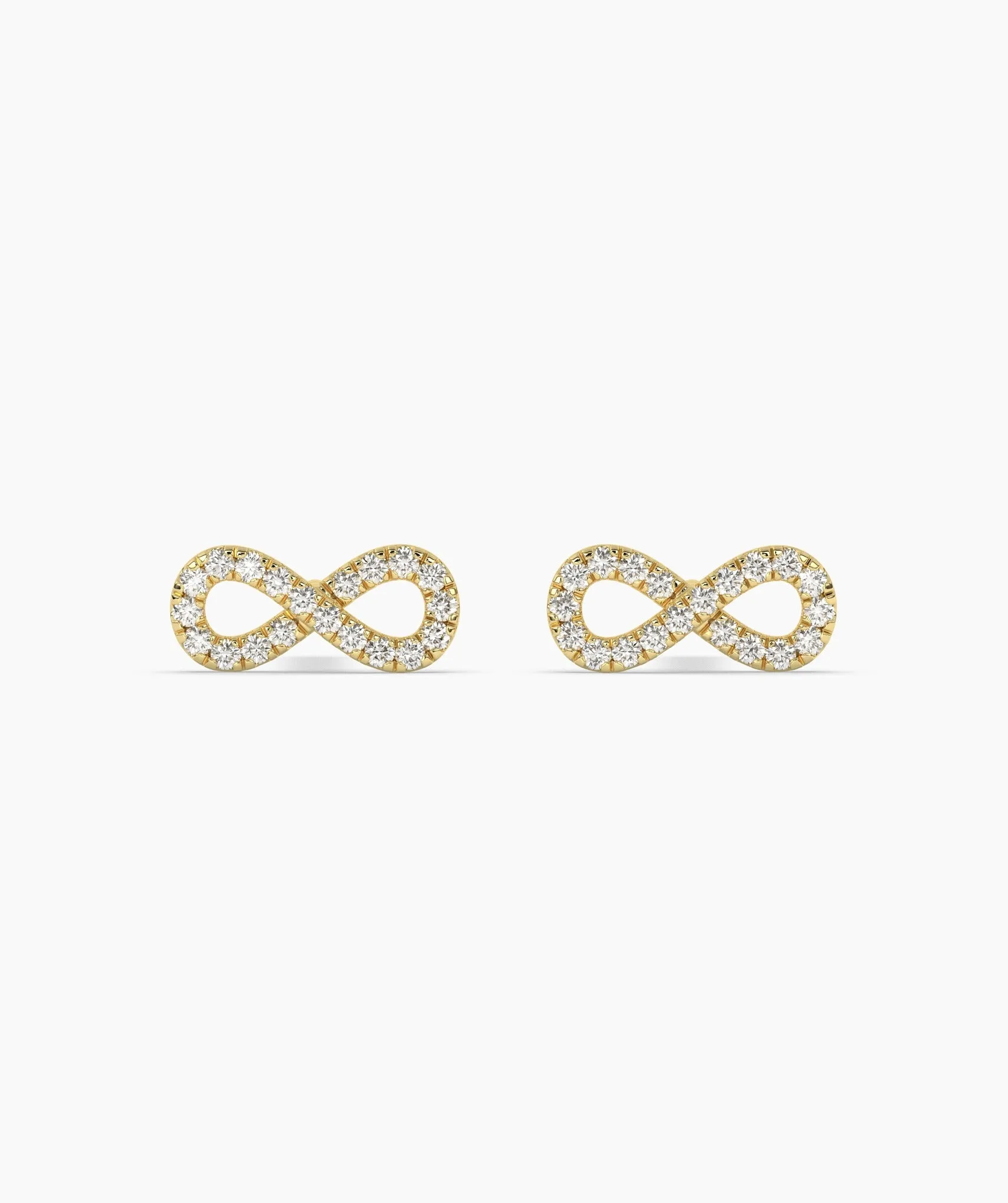 Infinity Sparkle 14K Gold Stud Earrings
