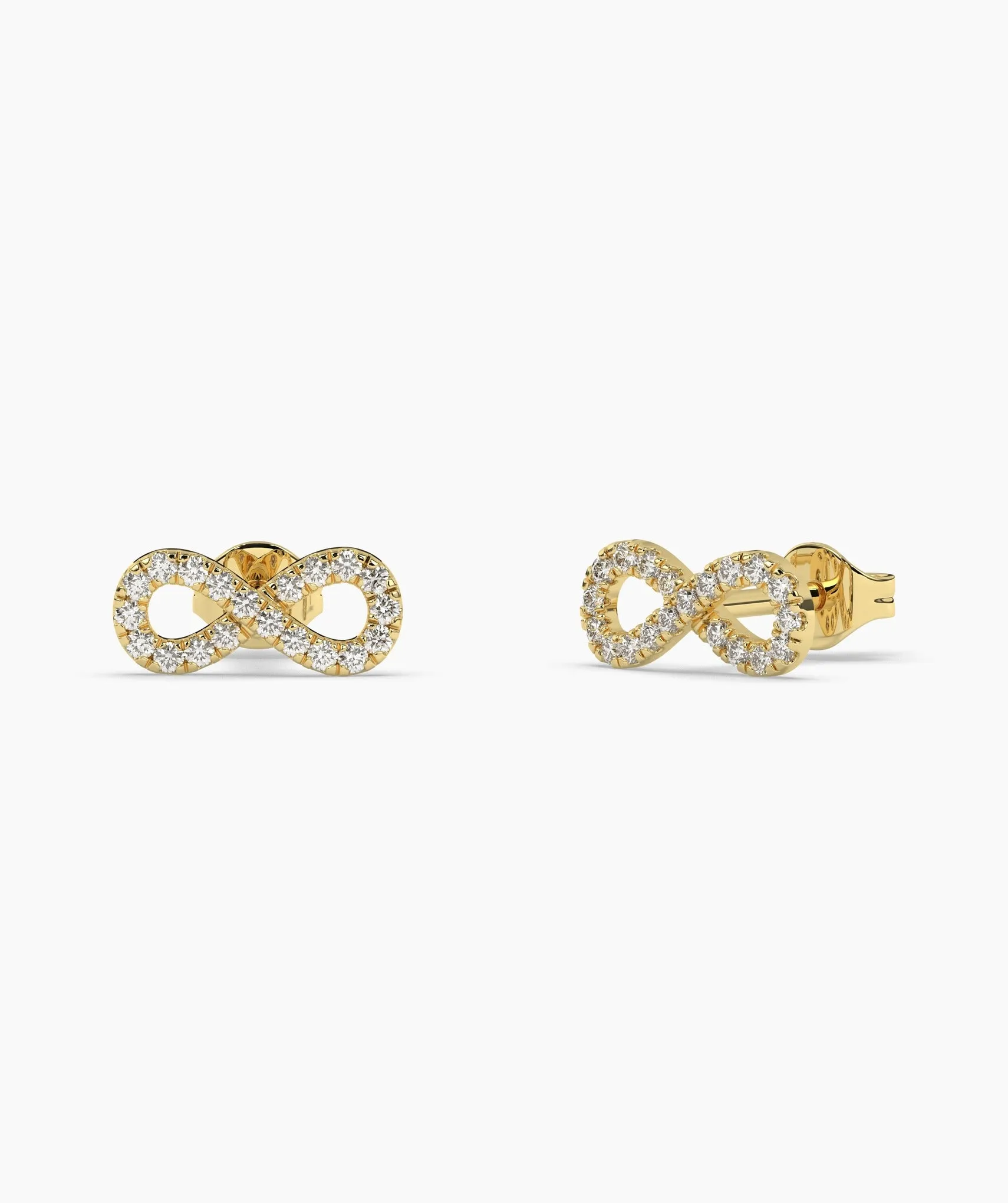 Infinity Sparkle 14K Gold Stud Earrings