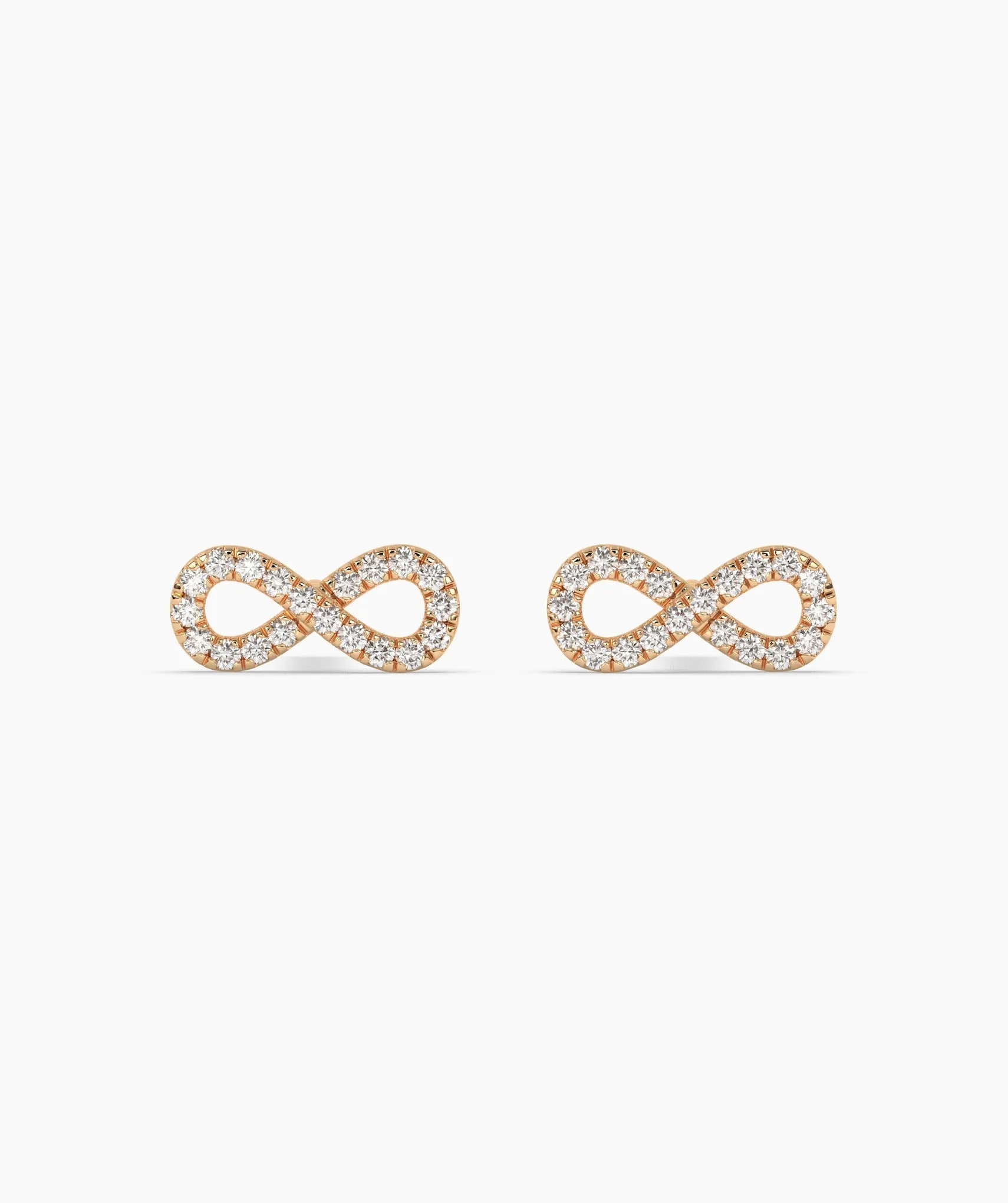 Infinity Sparkle 14K Gold Stud Earrings