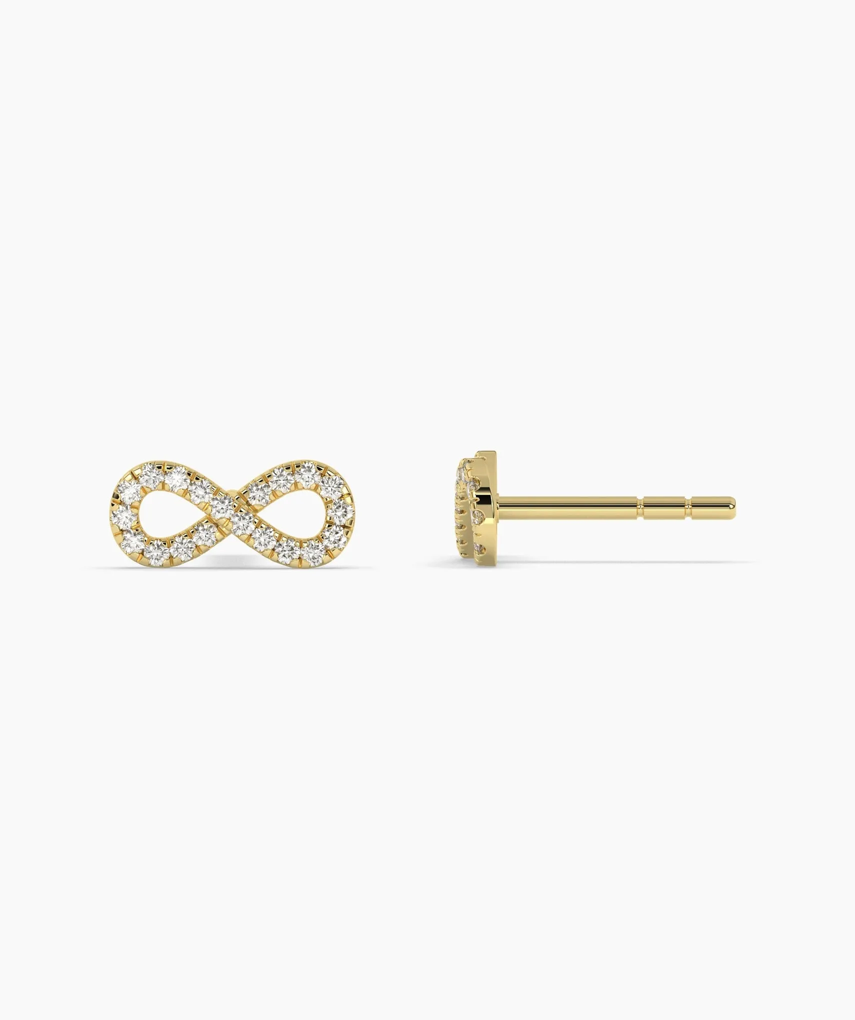 Infinity Sparkle 14K Gold Stud Earrings