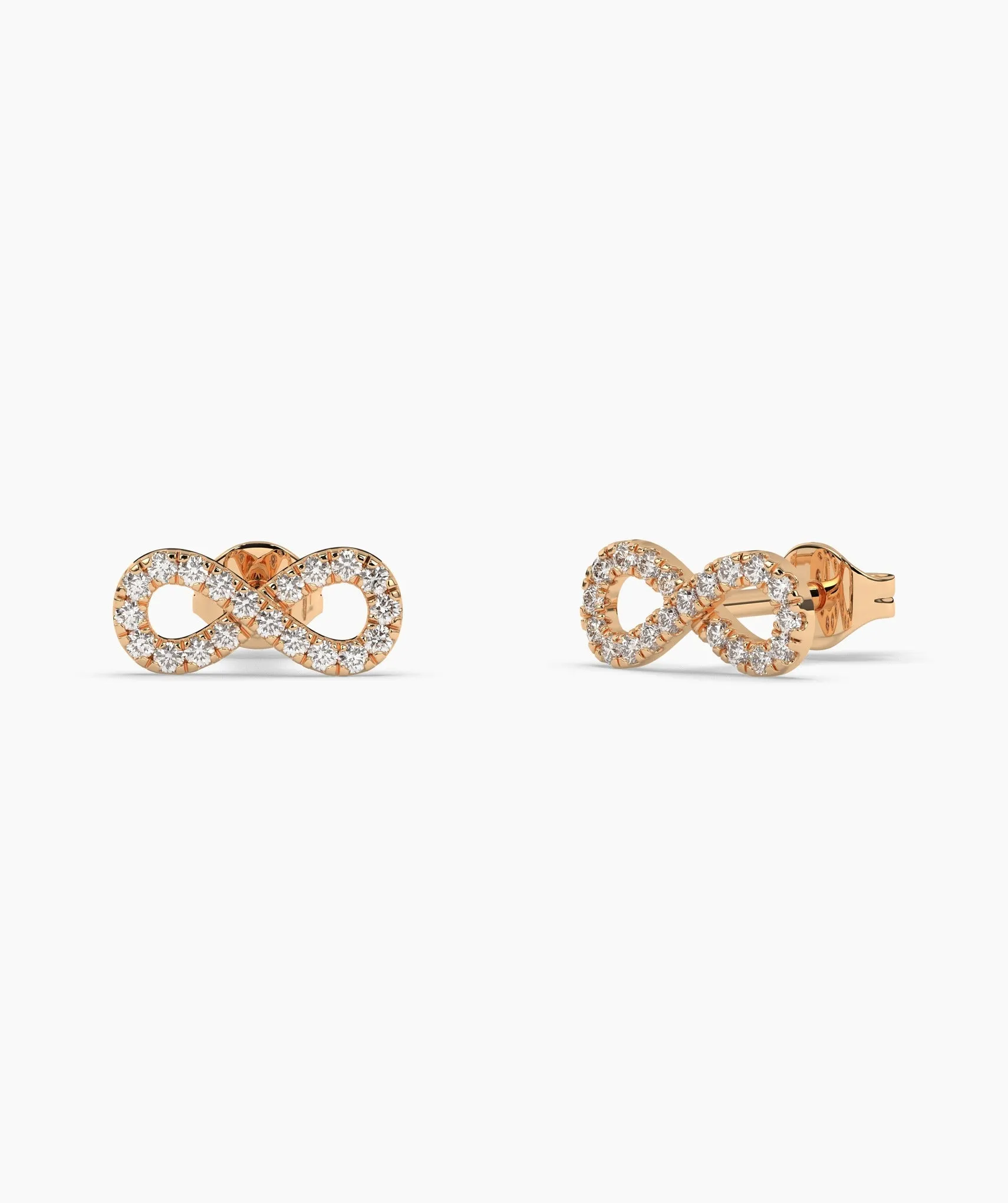 Infinity Sparkle 14K Gold Stud Earrings