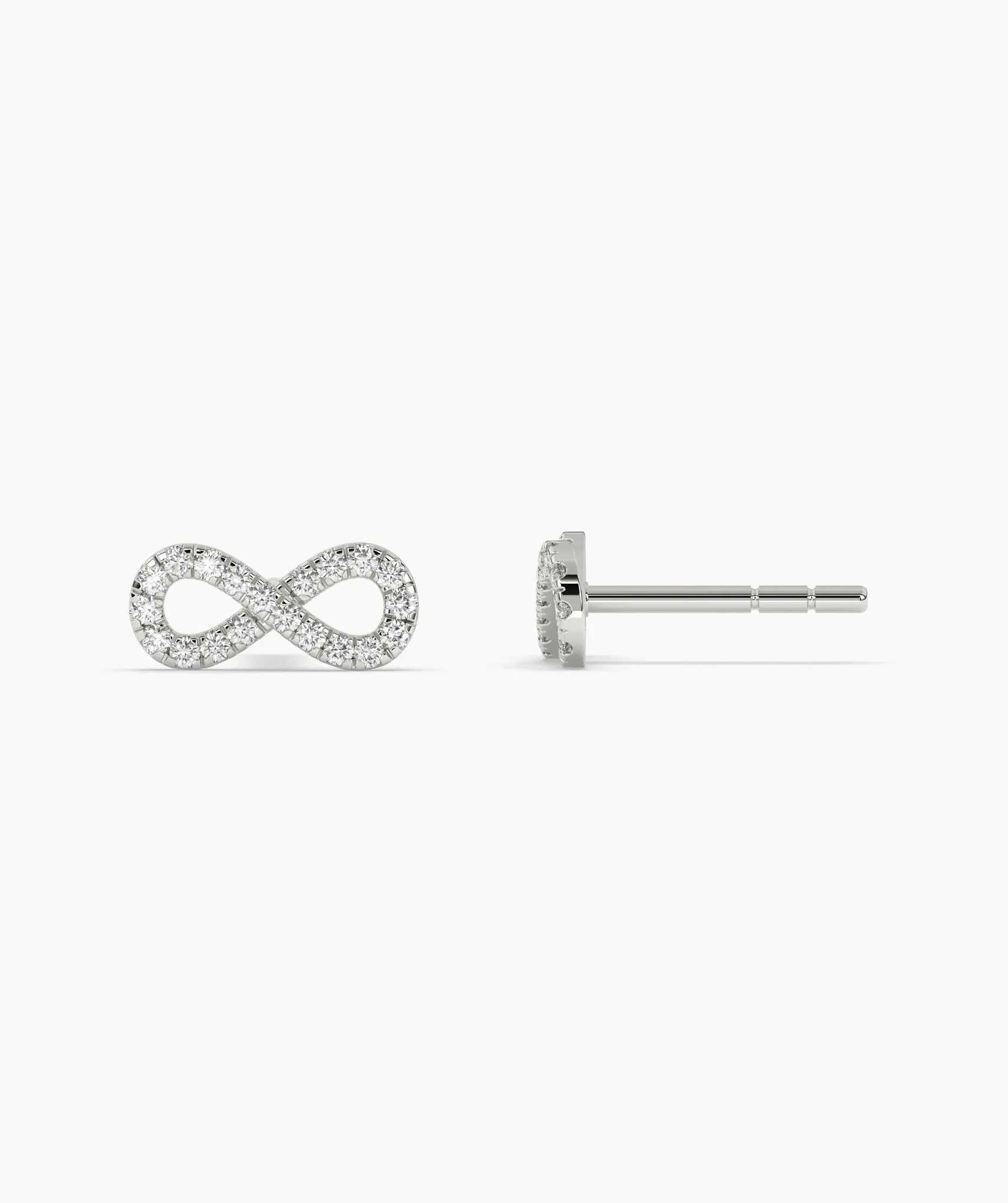 Infinity Sparkle 14K Gold Stud Earrings