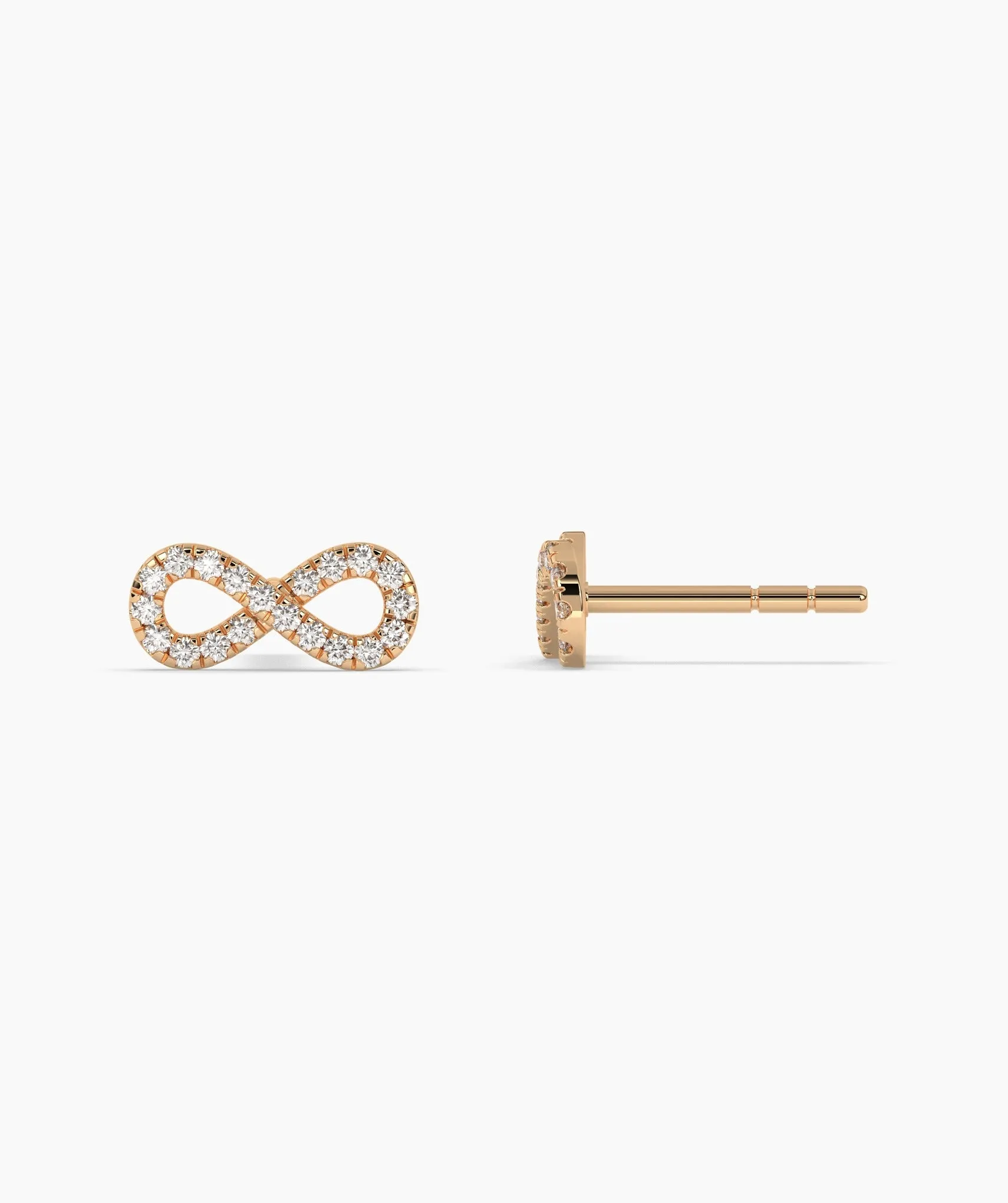 Infinity Sparkle 14K Gold Stud Earrings
