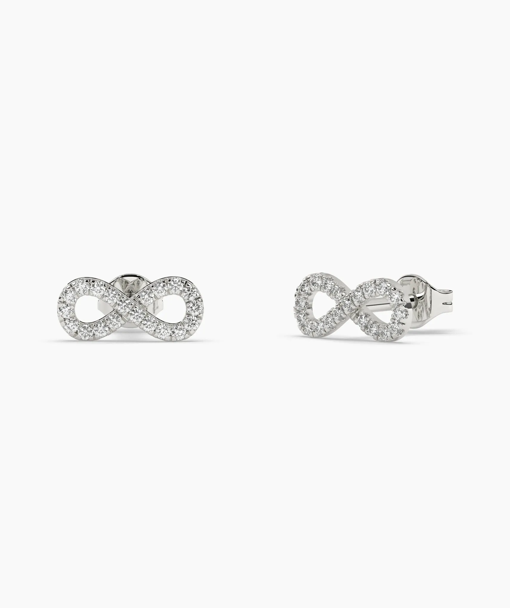 Infinity Sparkle 14K Gold Stud Earrings