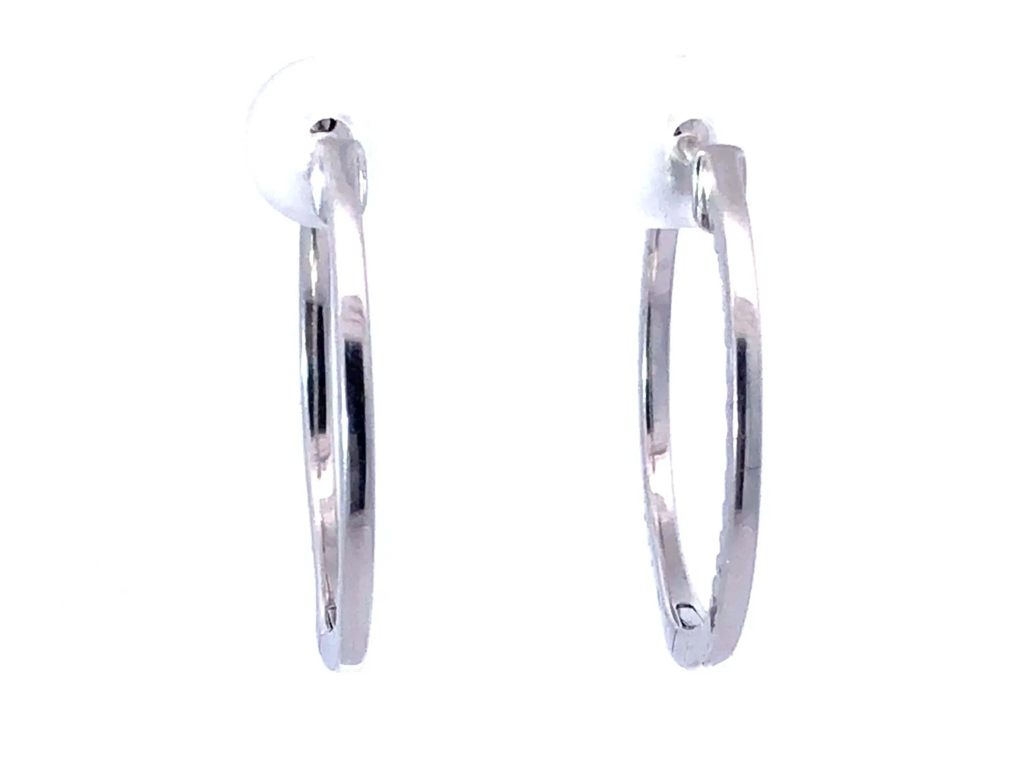 Inside Out Diamond Hoop Earrings in 18K White Gold