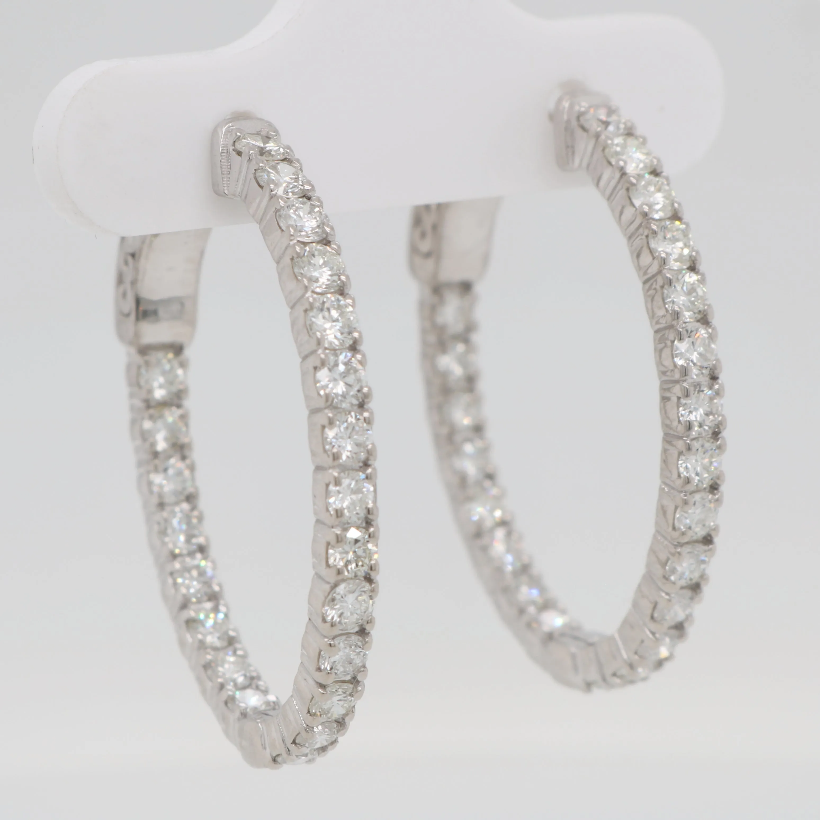 Inside Out Diamond Oval Hoops - 2.00ct