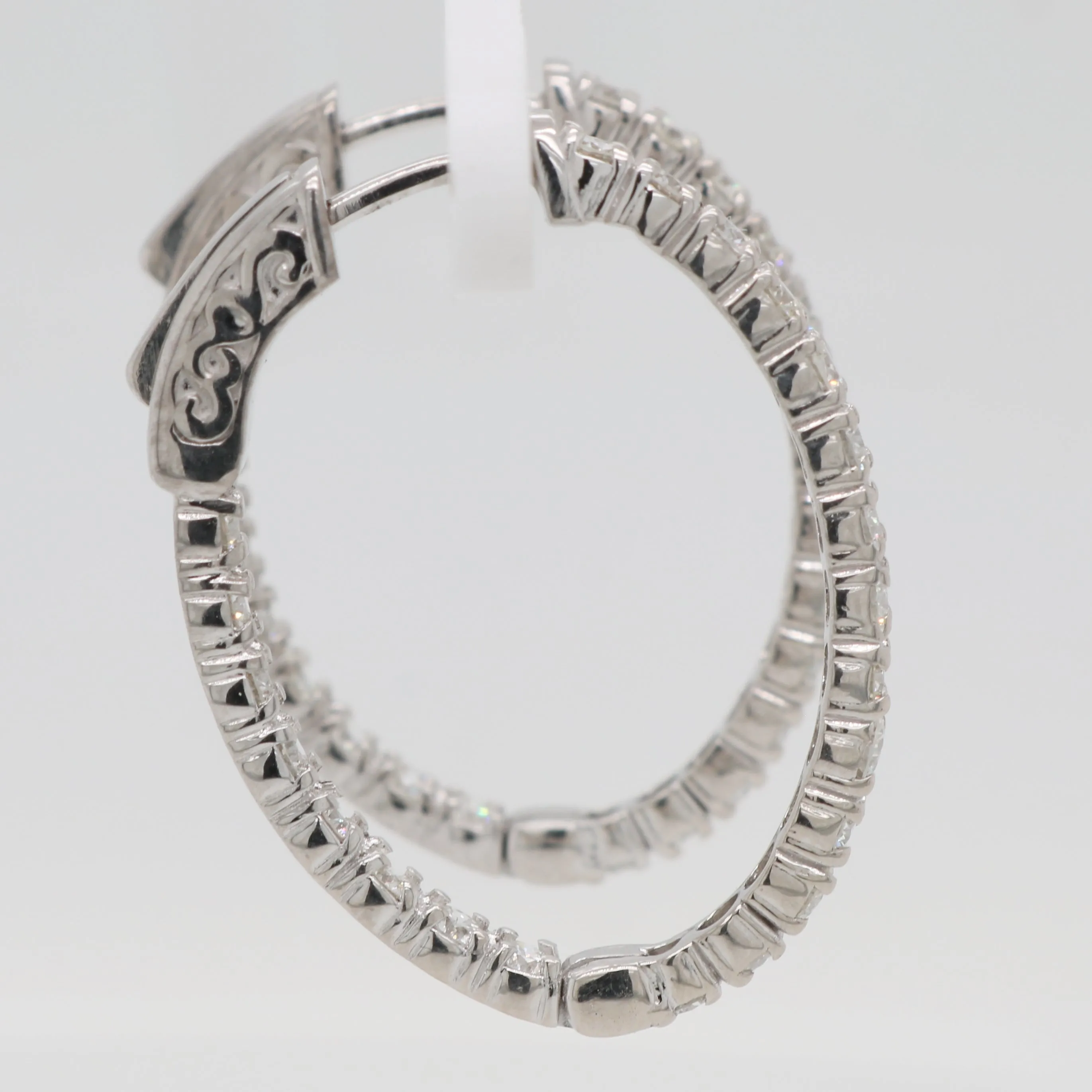 Inside Out Diamond Oval Hoops - 2.00ct