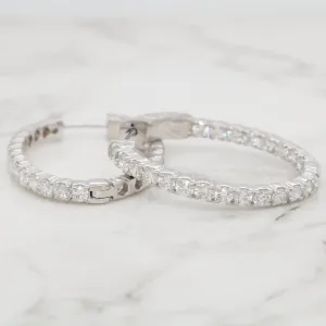 Inside Out Diamond Oval Hoops - 2.00ct