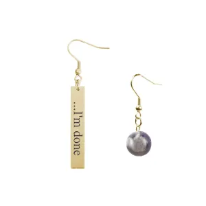 Inspirational Amethyst Mismatched Earrings - Made in USA with Stainless Steel and 12mm Stones