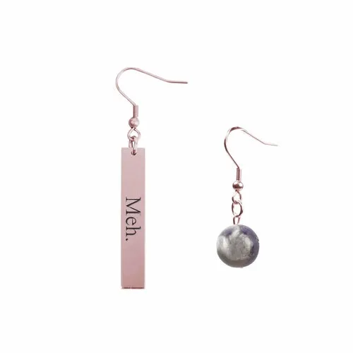 Inspirational Amethyst Mismatched Earrings - Made in USA with Stainless Steel and 12mm Stones