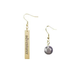 Inspirational Amethyst Mismatched Earrings - Made in USA with Stainless Steel and 12mm Stones