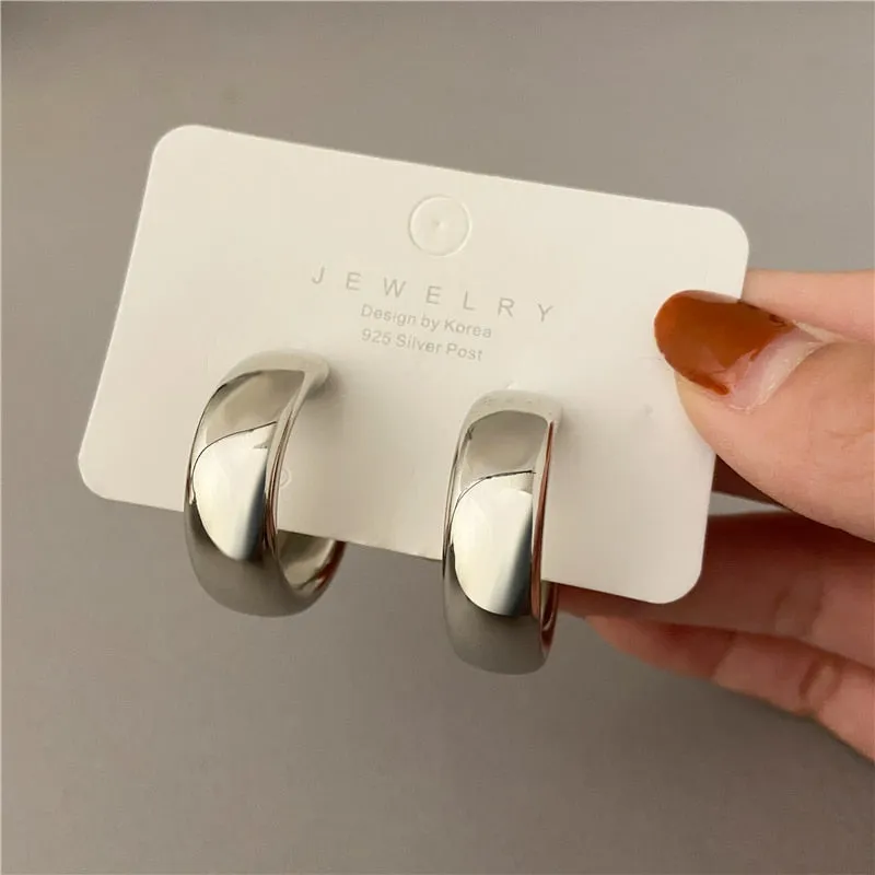 Irregular Pearl Hoop Earrings For Woman
