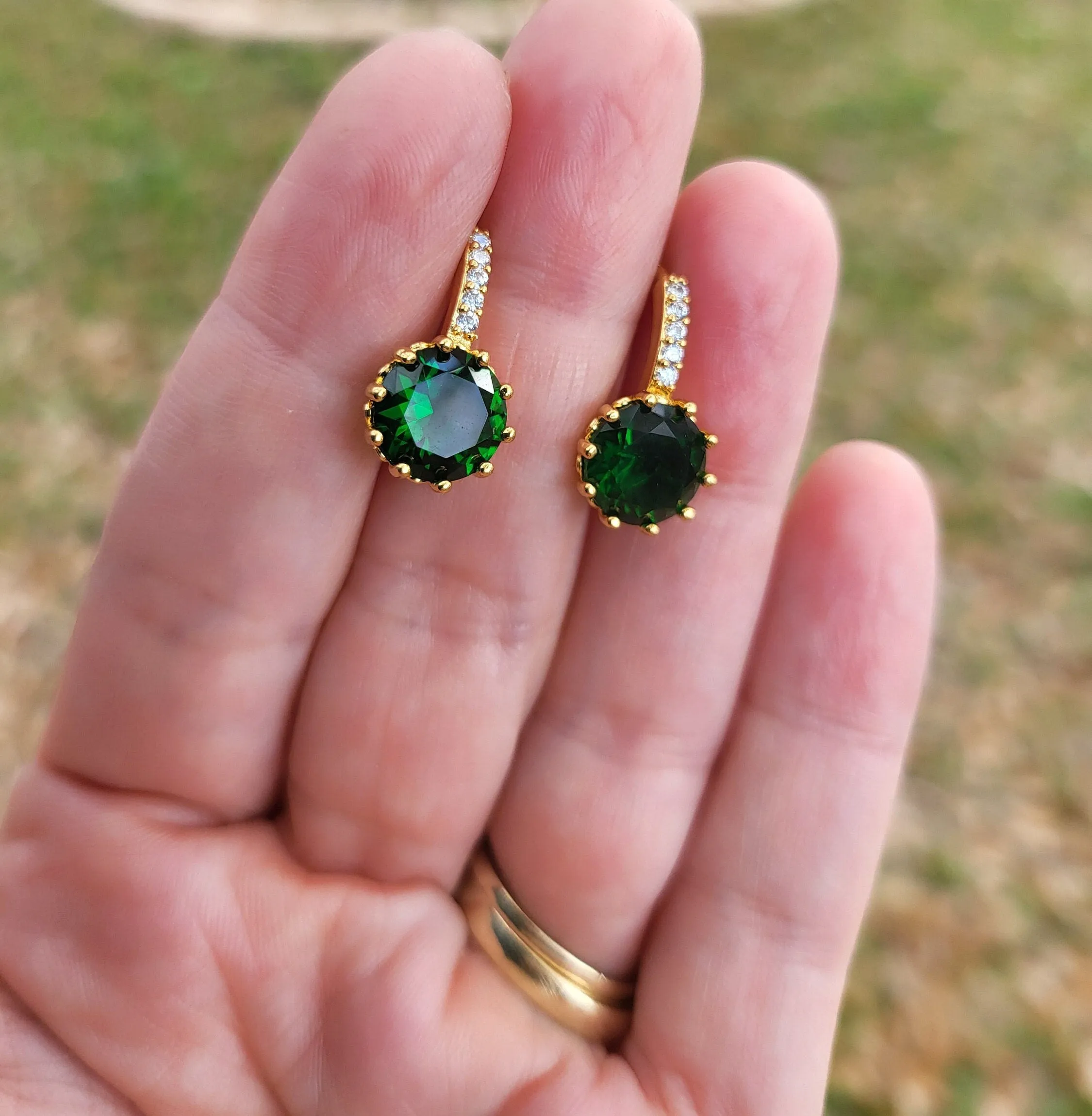 Jade Black -Emerald Green  Earrings, Anniversary Gift.