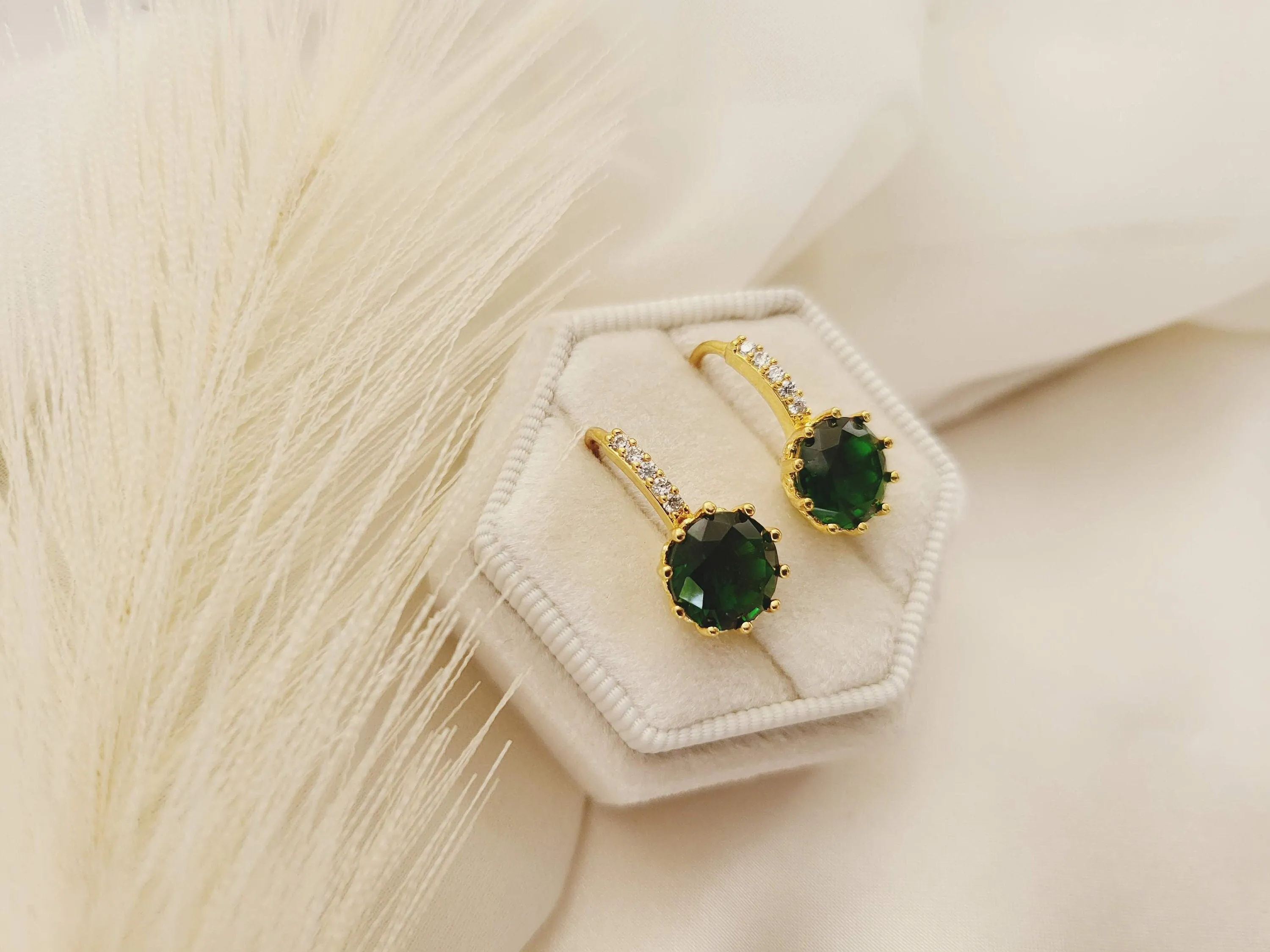 Jade Black -Emerald Green  Earrings, Anniversary Gift.