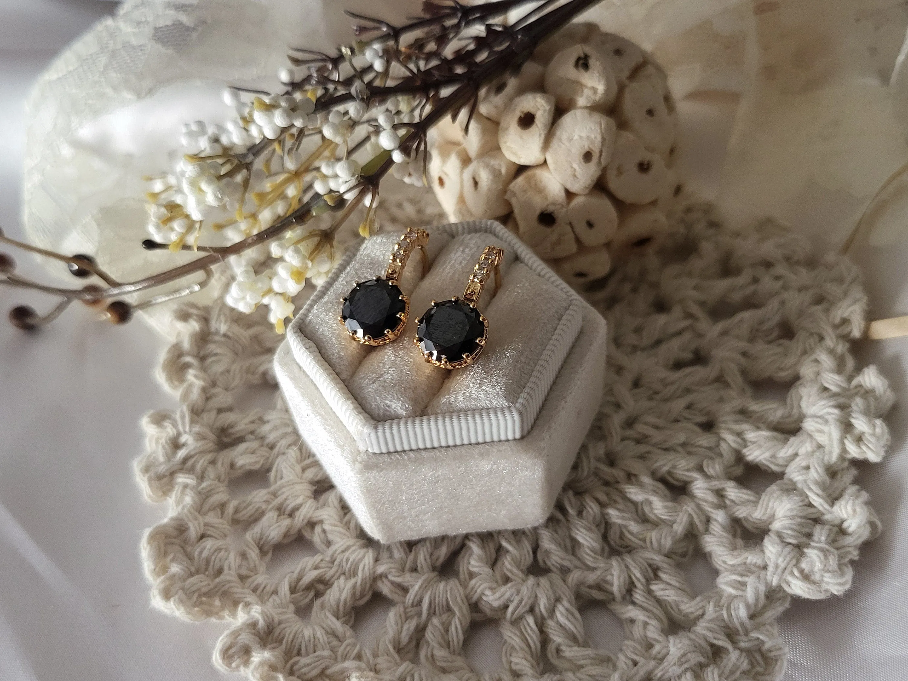 Jade Black -Emerald Green  Earrings, Anniversary Gift.