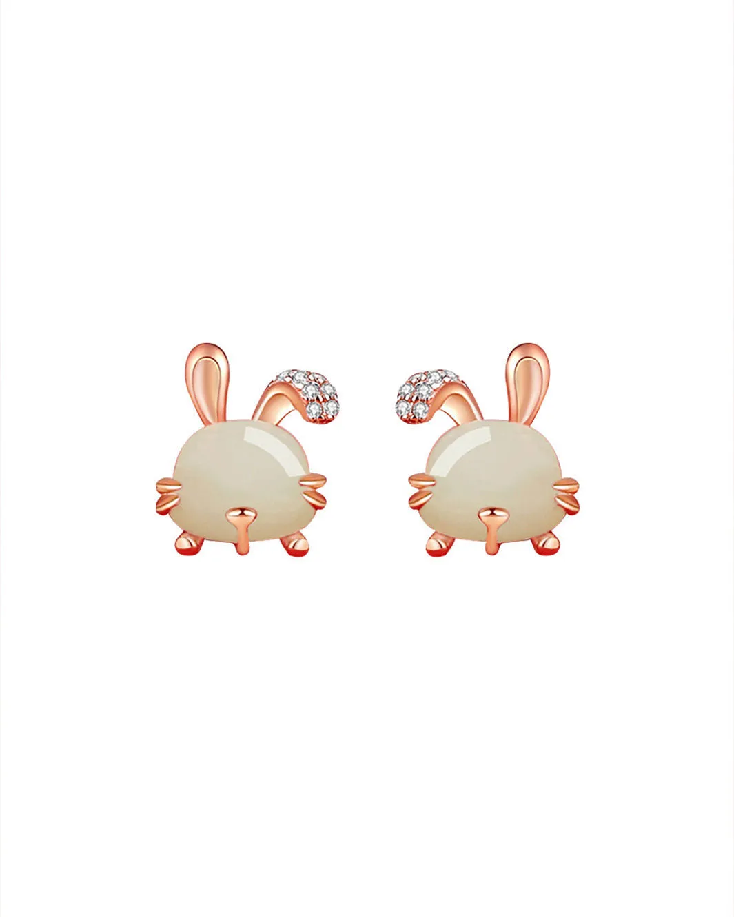 Jade Bunny Stud Earrings