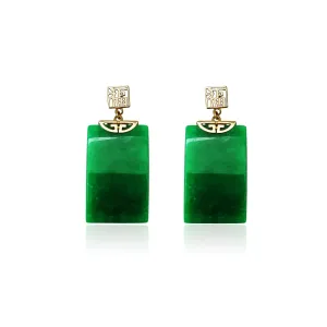 Jade Slate Hanging Earring (14K)