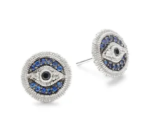 Judith Ripka Evil Eye Earrings in Sterling Silver