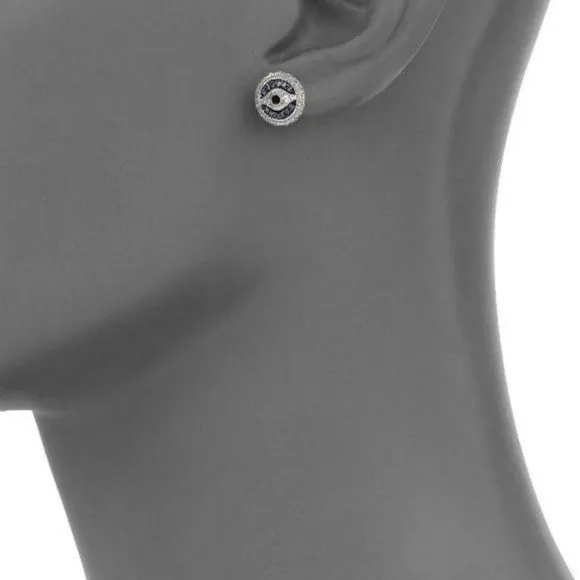 Judith Ripka Evil Eye Earrings in Sterling Silver
