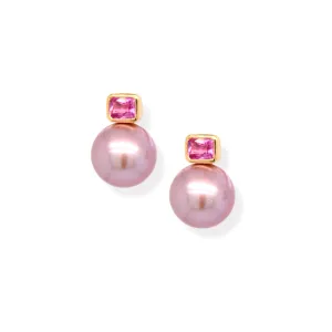 Kasumiga & Pink Sapphire Earrings