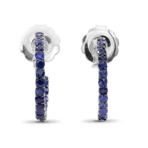 Kyoto Blue Sapphire 1.85ct Earrings in Sterling Silver