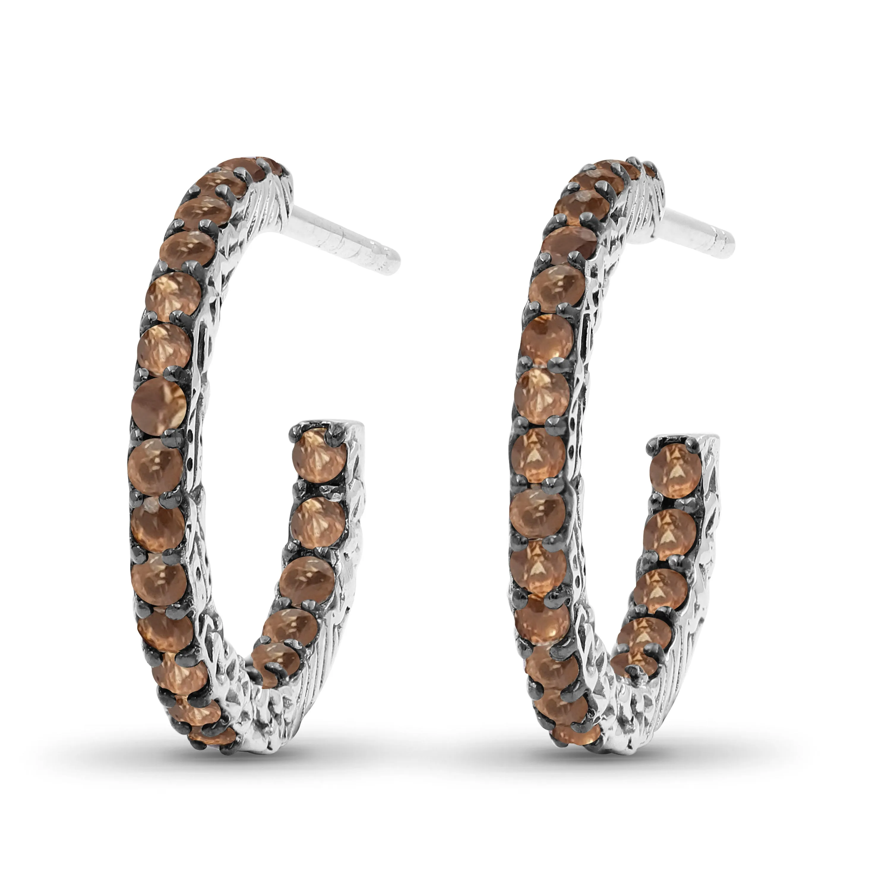 Kyoto Orange Sapphire 1.50ct Earrings in Sterling Silver