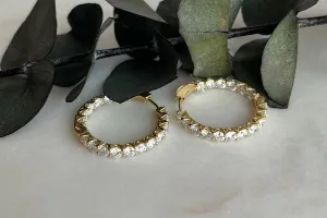 Lab gown Diamond Hoops 6.01 TCW