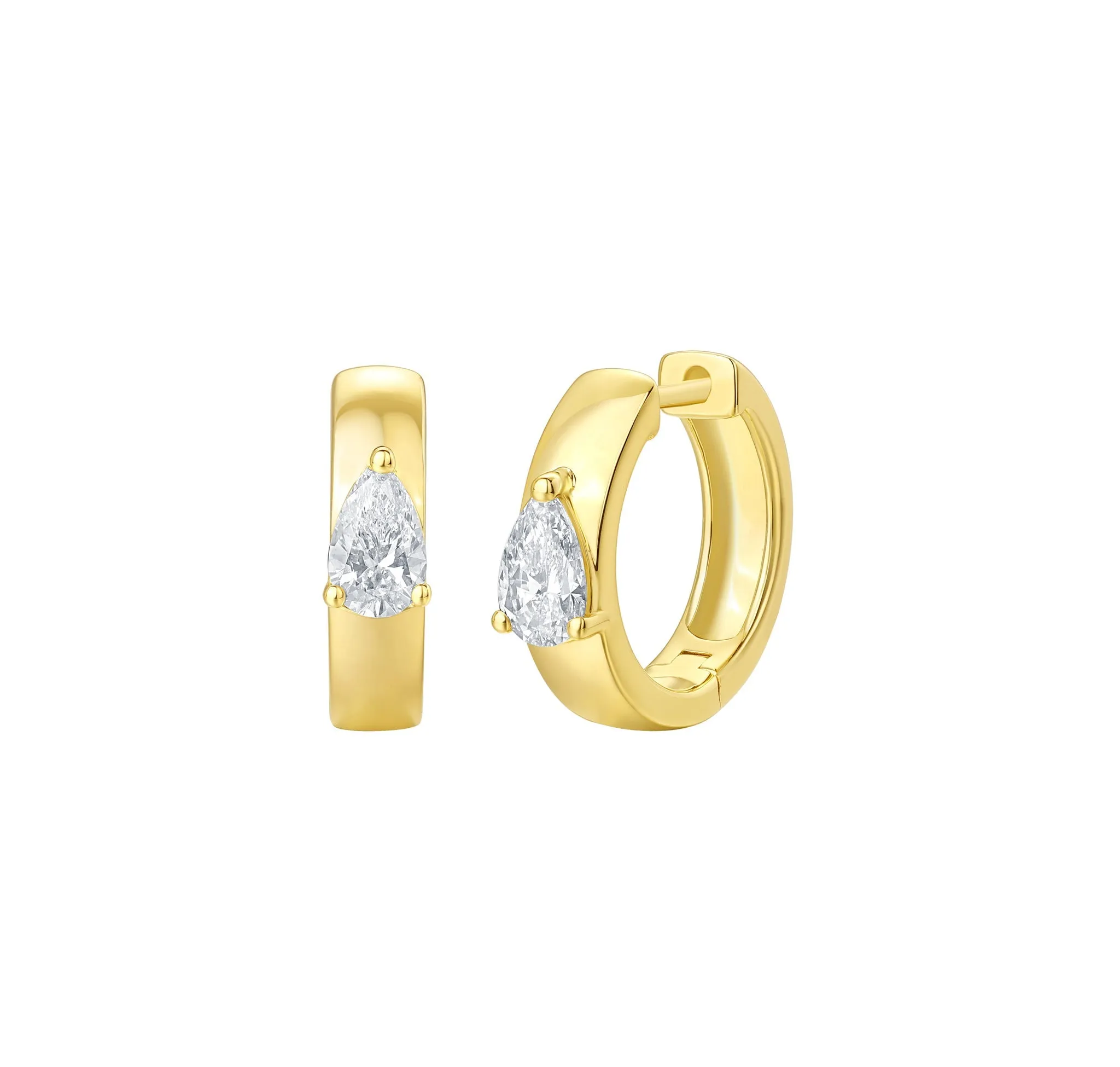 Lab Grown Diamond 0.64ct Pear mini hoop Earrings