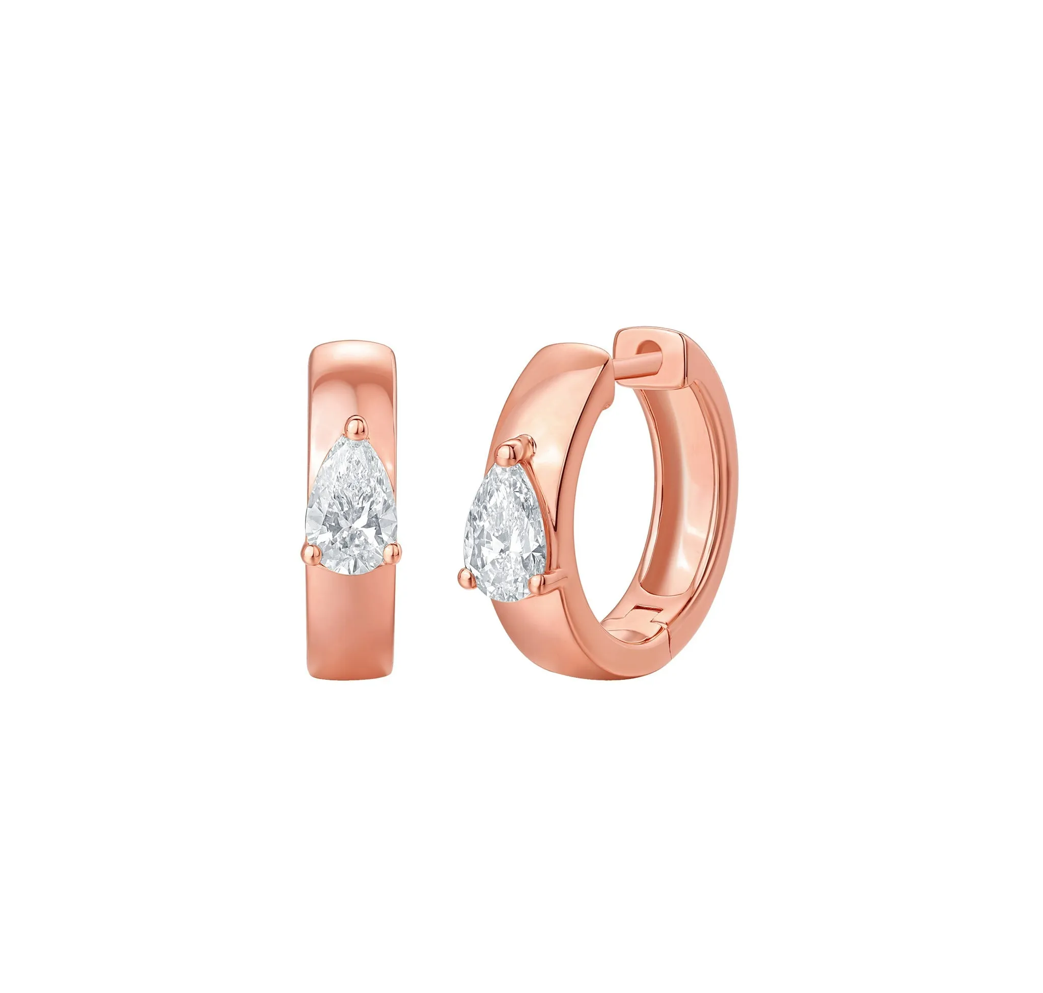 Lab Grown Diamond 0.64ct Pear mini hoop Earrings