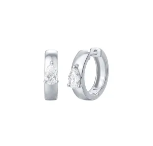 Lab Grown Diamond 0.64ct Pear mini hoop Earrings